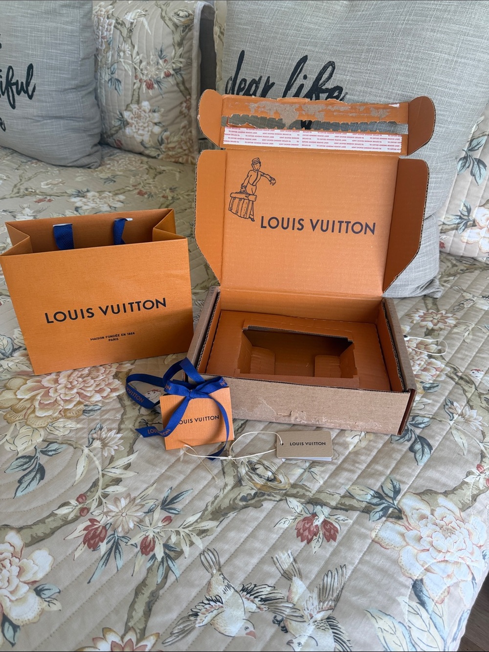 Louis Vuitton Corrugated Box, Gift Bag, Tag